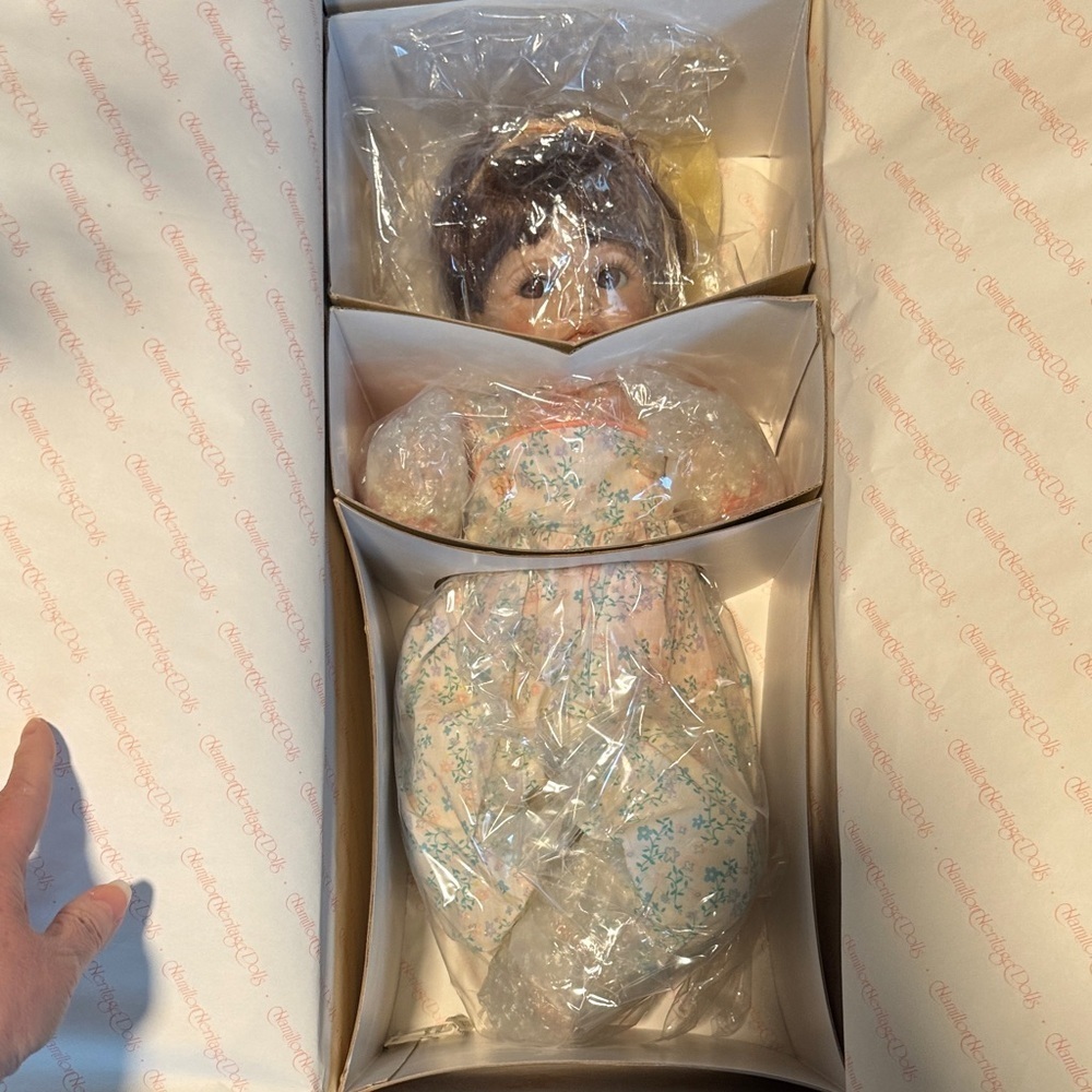 Charming Hamilton heritage Porcelain Doll with Floral Attire